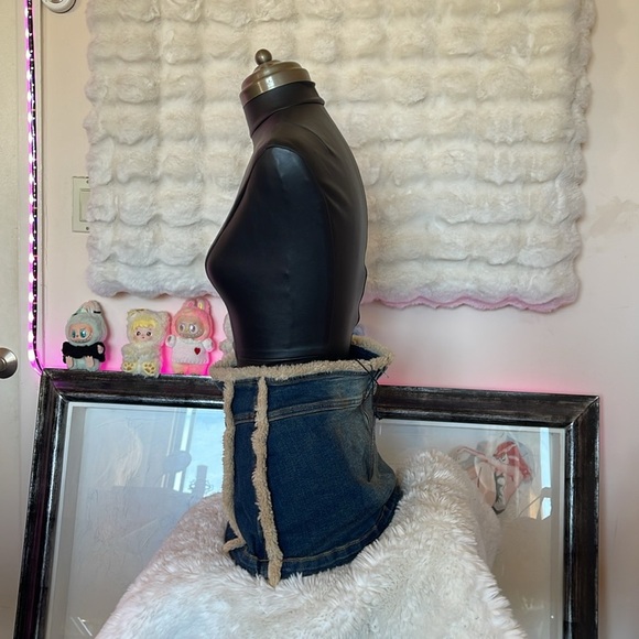 Dolls Kill Denim Skirt with Tan Trim NWT - Picture 5 of 11